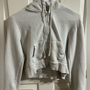 Brandy Melville white cropped zip up